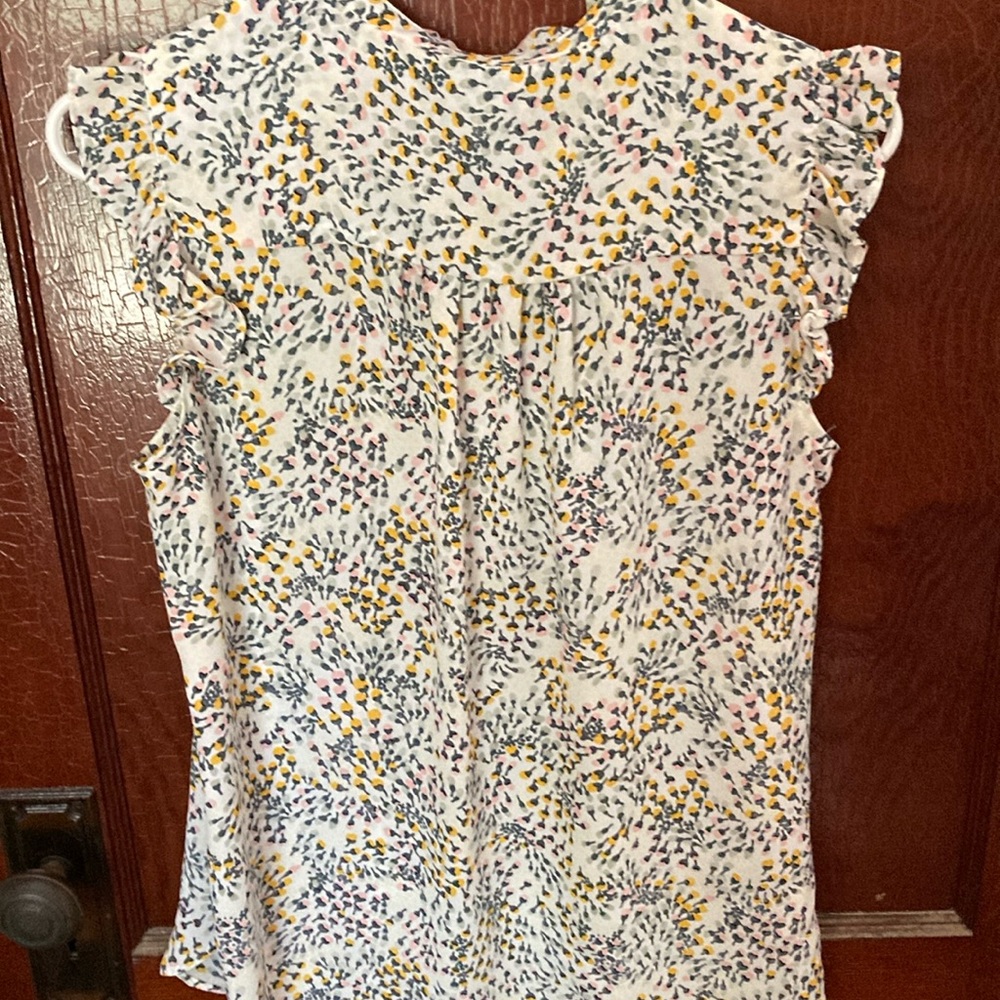 LOFT Multicolor Floral Ruffle Blouse small - Picture 5 of 6